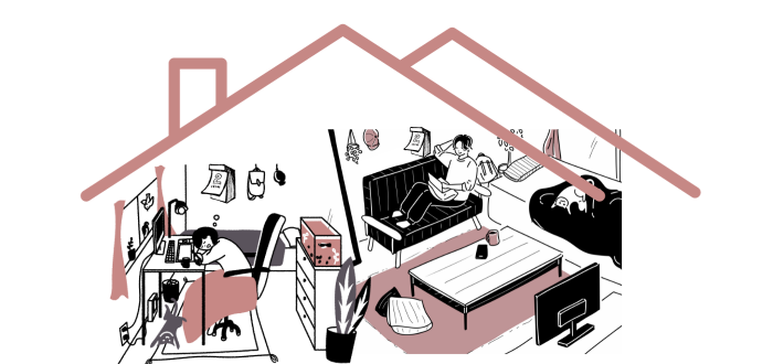 それぞれの時間を過ごす恋人たち